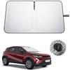 BIBIBO Compatibile con Renault Captur 2 2020-2025 2026 protezione solare, protezione dai raggi UV, parabrezza anteriore, parasole auto, tessuto antipiega, interno parasole, accessori per parabrezza