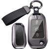 ontto Custodia per chiave in metallo compatibile con Peugeot 208 301 508 308 208 3008 4008 5008 per Opel Corsa F Combo Custodia per chiavi auto Custodia protettiva Accessori Portachiavi 3 Tasti B Nero