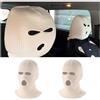 povtii 2 coperture per poggiatesta auto, divertenti maschere per il viso per sedile anteriore, protezione personalizzata, mascherina da sci per la maggior parte dei veicoli, accessori per auto (beige)