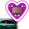 NHHEO Luci Ambiente LED Auto Senza Fili, Rosa A Forma di Cuore Ambient Light Auto 6 Modalità Alimentazione Solare&Ricarica USB Decorazioni per Finestre(1Pcs)