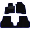 Somer Car Kit Tappetini Auto compatibili con Fiat Panda 2012-2025 - posteriore unito | Set Tappeti in Moquette, Tappeto auto su misura, bordo blu