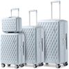 Sea choice Set di 3 Valigie ABS+PC Custodia Cosmetica Set di Valigie con Serratura TSA 4 Ruote Girevoli Set di Bagagli da Viaggio 4 pezzi (55cm/65cm/75cm)