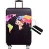 MosaiRudo Spessore Elastico Coperture per Valigie Applicare alla 18 ''-32 ''Valigie, Viaggio Luggage Trolley Case Suitcase Luggage Cover Protector (Map, XL)