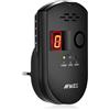 AFiKES - Rilevatori di gas, Allarme GPL/gas naturale/gas di città, con allarme acustico e display digitale a LED, monitor di metano e propano butano (Nero)