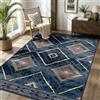 DEFYNEE Tappeto Soggiorno 90 x 150 cm, Tappeto Antiscivolo a Pelo Corto, Idrorepellente, Lavabile in Lavatrice, per Corridoio, Soggiorno e Camera da Letto, Blu Scuro