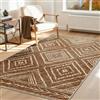 DEFYNEE Tappeto da soggiorno 90x150 cm, lavabile, a pelo corto, antiscivolo, facile da pulire, vintage e boho, per ingresso, corridoio, cucina, giallo-marrone/crema