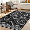 DEFYNEE Tappeto per soggiorno 120x180 cm, Tappeto lavabile, a pelo corto, antiscivolo, facile da pulire, tappeto vintage e boho per ingresso, cameretta dei bambini, camera da letto, ufficio, Nero