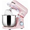 Kitchen in the box Impastatrice Planetaria, 3,5L Piccolo Planetaria Professionale, 10 Velocità Impastatrice Pizza con Uncino Impastatore, Mescolatore, Frusta Sbattitric(Rosa)