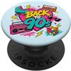 Funny Nineties 90s Costume Party Back to Vintage Back to 90s Cassette Boombox Roller Skate anni Novanta PopSockets PopGrip Adesivo