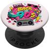 Funny Nineties 90s Costume Party Back to Retro Back to 90s Cassette Boombox Roller Skate Cube PopSockets PopGrip Adesivo
