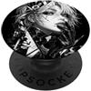 Wholesome Sketch Co Icy Cyber Gothic Girl Monocromatico Futuro Fashion Art PopSockets PopGrip Adesivo
