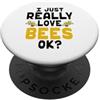 Cute Bee Lover Clothing Carino api Kawaii - I Love Bees OK PopSockets PopGrip Adesivo
