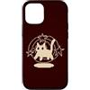 Y2K 90s Cat Tomcat Kitten Pixel Art Custodia per iPhone 12/12 Pro Pixel 90s Y2K Scary Tomcat Cat è spaventato sotto la coda stellata
