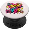 Funny Nineties 90s Costume Party Back to Back to 90s Nostalgia Roller Skate Boombox Cassette anni Novanta PopSockets PopGrip Adesivo