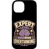 Jimbeels Custodia per iPhone 14 Expert Level Overthinking Umorismo agenda