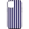 Navy Blue Pink Y2K Stripe Aesthetic Custodia per iPhone 12/12 Pro Y2K Navy Blue Light Pink Stripe Pattern Retro Estetica