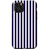 Navy Blue Pink Y2K Stripe Aesthetic Custodia per iPhone 11 Pro Y2K Navy Blue Light Pink Stripe Pattern Retro Estetica