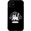 Y2K 90s Cat Tomcat Kitten Pixel Art Custodia per iPhone 11 Pixel 90s Y2K Scary Cat Tomcat è spaventato sotto la coda stellata