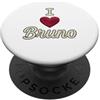 Amo Bruno T-shirt Nome Amico Nome Cuore Maglietta I Love Bruno Nome Amico I Love Bruno Cuore PopSockets PopGrip Adesivo