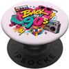 Funny Nineties 90s Costume Party Back to Back to 90s Nostalgia Roller Skate Boombox Cassette anni Novanta PopSockets PopGrip Adesivo
