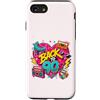 Funny Nineties 90s Costume Party Back to Custodia per iPhone SE (2020) / 7/8 Retro Back to 90s Cassette Boombox Roller Skate Cube