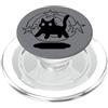 Y2K 90s Cat Tomcat Kitten Pixel Art Pixel Y2K 90s Scary Cat Tomcat è spaventato sotto la coda stellata PopSockets PopGrip per MagSafe