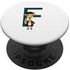 Timowo Studio Giraffa Diploma Lettera F Alfabeto Animale PopSockets PopGrip Adesivo