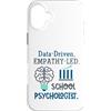 School Psychologist Mental Health Custodia per iPhone 16 Plus Data-Driven Empathy-Led School Psychologist Brain Graphic