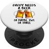 Nothing Like A Nice Cold Beer Party Time Papà ha bisogno di una birra retrò uomini papà birra bere festa del papà PopSockets PopGrip Adesivo