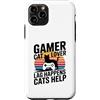 Cat Gaming Retro Gamer Cat Lover Lag Custodia per iPhone 11 Pro Gamer Cat Lover Lag Happens I gatti aiutano a giocare