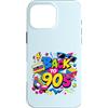 Funny Nineties 90s Costume Party Back to Custodia per iPhone 16 Pro Max Back to 90s Nostalgia Roller Skate Boombox Cassette anni Novanta
