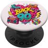 Funny Nineties 90s Costume Party Back to Retro Back to 90s Cassette Boombox Roller Skate Cube PopSockets PopGrip Adesivo