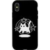 Y2K 90s Cat Tomcat Kitten Pixel Art Custodia per iPhone X/XS Pixel 90s Y2K Scary Cat Tomcat è spaventato sotto la coda stellata