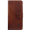 Burkley Custodia Samsung S21+ con portacarte e supporto - Cover in pelle vintage Galaxy S21 Plus per uomini e donne - Custodia protettiva per telefono con protezione RFID/NFC - marrone sellino