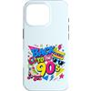 Funny Nineties 90s Costume Party Back to Custodia per iPhone 16 Pro Back to 90s Nostalgia Roller Skate Boombox Cassette anni Novanta