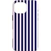 Navy Blue Pink Y2K Stripe Aesthetic Custodia per iPhone 16 Pro Max Y2K Navy Blue Light Pink Stripe Pattern Retro Estetica