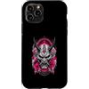 Wholesome Sketch Co Custodia per iPhone 11 Pro Oni Maschera Demone Rosa Caldo Argento Cornuto Arte Giapponese