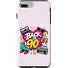 Funny Nineties 90s Costume Party Back to Custodia per iPhone 7 Plus/8 Plus Back to 90s Nostalgia Roller Skate Boombox Cassette anni Novanta