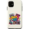 Funny Nineties 90s Costume Party Back to Custodia per iPhone 11 Retro Back to 90s Cassette Boombox Roller Skate Cube