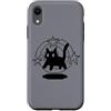 Y2K 90s Cat Tomcat Kitten Pixel Art Custodia per iPhone XR Pixel Y2K 90s Scary Cat Tomcat è spaventato sotto la coda stellata