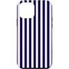 Navy Blue Pink Y2K Stripe Aesthetic Custodia per iPhone 12 mini Y2K Navy Blue Light Pink Stripe Pattern Retro Estetica