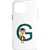 Timowo Studio Custodia per iPhone 16 Pro Max Giraffa Diploma Lettera G Alfabeto Animale