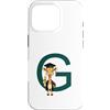 Timowo Studio Custodia per iPhone 16 Pro Giraffa Diploma Lettera G Alfabeto Animale