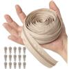 IPEA Cerniera Lampo Catena Continua misura #5 Beige - [ 5 METRI + 15 CURSORI IN METALLO ] - Made in Italy - Zip Ritagliabile per Cucito, Abbigliamento, Accessori - Larghezza 30 mm - Beige