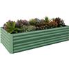 Garvee Aiuola Rialzata da Esterno in Acciaio Colorato 180x90x60cm, Orto Rialzato Rettangolare per Verdure Fiori Piante, Fioriera da Giardino in Metallo Antiruggine, 0.5mm Spessore, Verde