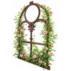 Relaxdays Finestra da stalla in ghisa, Telaio Vintage, Decorazione da Parete e Supporto rampicanti, 73 x 48 cm, Marrone