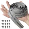 IPEA Cerniera Lampo Catena Continua misura #5 Grigia - [ 5 METRI + 15 CURSORI IN METALLO ] - Made in Italy - Zip Ritagliabile per Cucito, Abbigliamento, Accessori - Larghezza 30 mm - Grigio