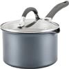 Circulon Casseruola antiaderente antigraffio con coperchio, 16 cm - 1,8 l, pentola a induzione con coperchio scolapasta e bordi versatori, pentole lavabili in lavastoviglie e forno, finitura in peltro