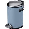 Fackelmann Paris - Pattumiera a pedale 3L Steel Blue - Elegante pattumiera in acciaio blu, con supporto integrato per sacchetto, 2 maniglie, adatto per bagno e WC degli ospiti