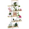 Relaxdays Scaffale Portavasi, 6 Ripiani, Mobile Portafiori in Metallo, 150x78x24 cm, Tavolino per Vasi, Marrone Chiaro